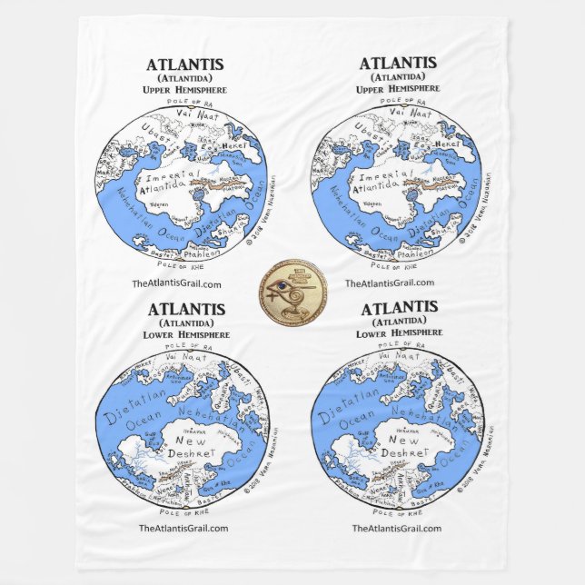 Manta Polar Mapas de Atlantis - Fleece Blanket (Anverso)
