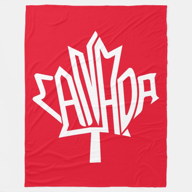 Manta Polar Maple CANADA TEXT FLAG LOGO BY MASANSER PIXELAT (Anverso)