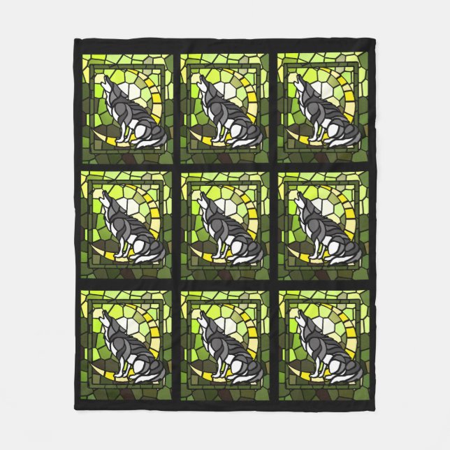 Manta Polar Maqueta de la Mascota de la Casa Wolfin (Anverso)