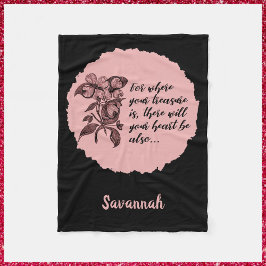 Manta Polar Maqueta inspiradora de citas en bíblica negra y ro