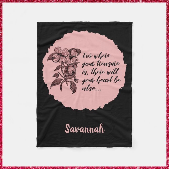 Manta Polar Maqueta inspiradora de citas en bíblica negra y ro (Subido por el creador)