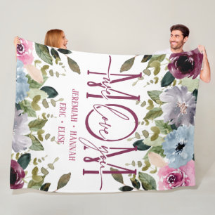 Manta Polar Maqueta personalizada para mamá con flores Rubor