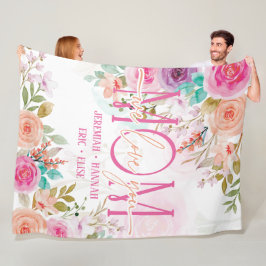 Manta Polar Maqueta personalizada para mamá con flores Rubor