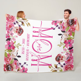 Manta Polar Maqueta personalizada para mamá con flores Rubor