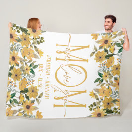 Manta Polar Maqueta personalizada para mamá con flores Rubor