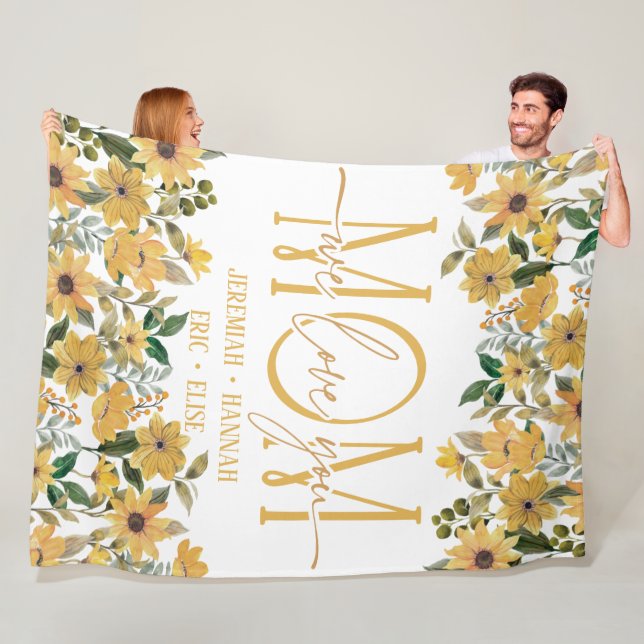 Manta Polar Maqueta personalizada para mamá con flores Rubor (In situ)