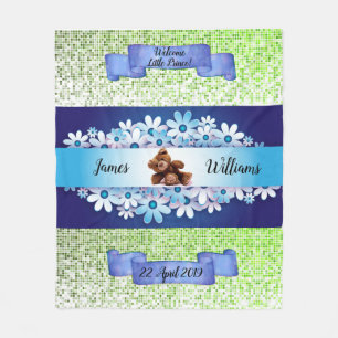 Manta Polar Maravilloso y caprichoso oso azul personalizado