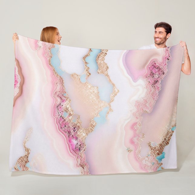 Manta Polar Marble Agate popular colección de oro rosa azul (In situ)