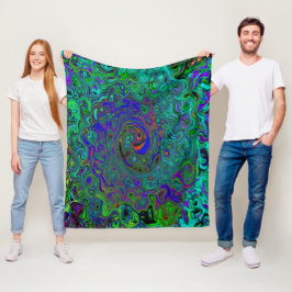 Manta Polar Marble azul y acuamarina Resumen Swirte retro