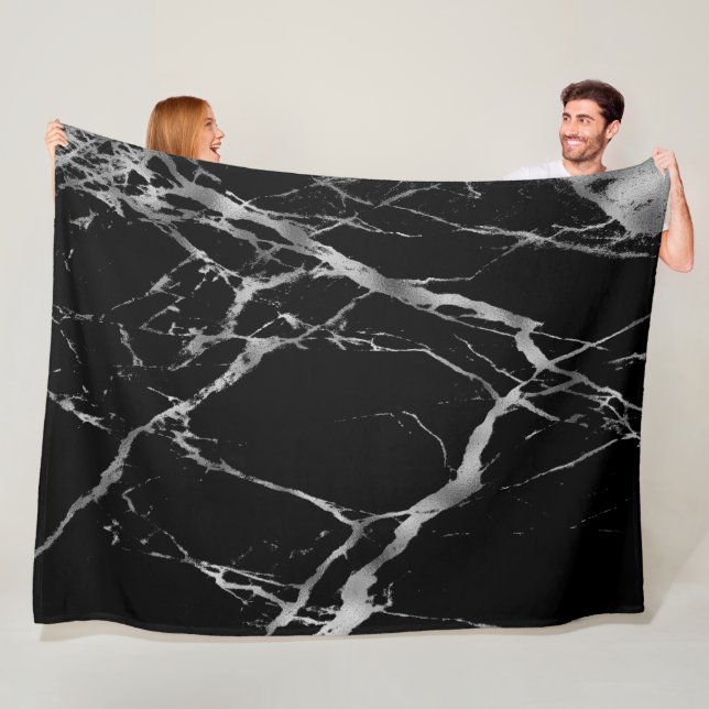 Manta Polar Marble negro de lujo de moda (In situ)