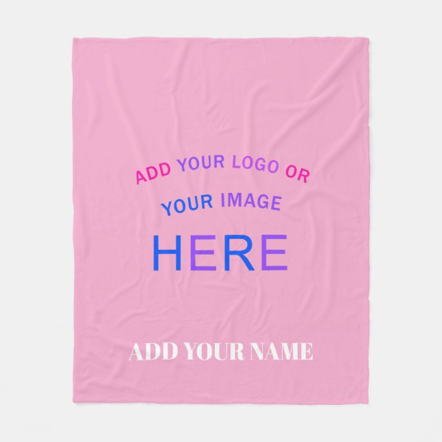 Manta Polar Marcas Personalizables Modernas Rosa Pastel (Anverso)