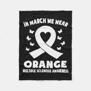 Manta Polar March We Wear Naranja Ms Awareness Ribbon Heart