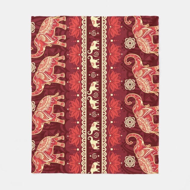 Manta Polar Marcha de los Elefantes: Un Patrón Impresionante. (Anverso)