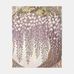 Manta Polar Marco dorado floral Art Nouveau