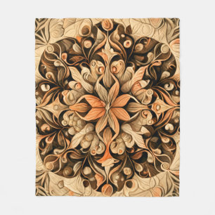 Manta Polar Marco estético de decoración beige-marrón naranja