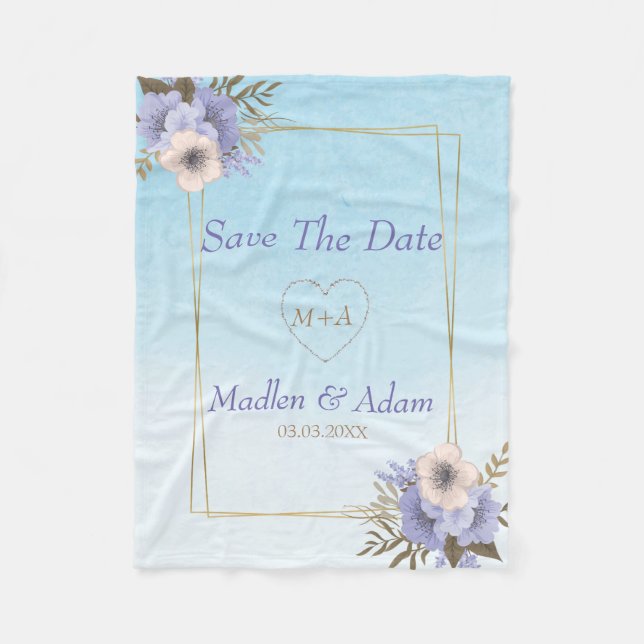 Manta Polar Marco Y Flores De Oro (Anverso)