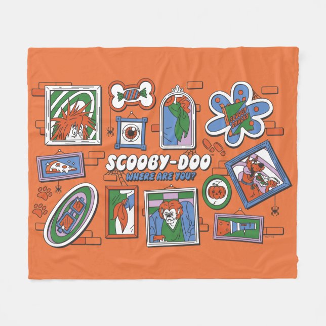 Manta Polar Marcos de fotos de Halloween de Scooby-Doo (Frente (Horizontal))