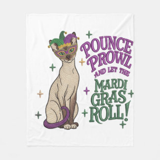 Manta Polar Mardi Gras Cat Pounce Proud Mask Art