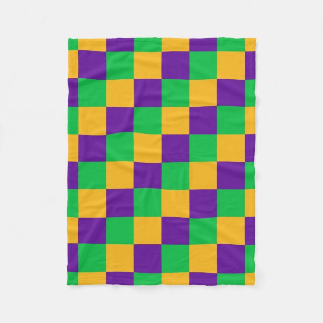Manta Polar Mardi Gras Checker Blanket (Anverso)