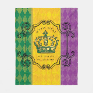 Manta Polar Mardi Gras Crown Purple Gold Green Name