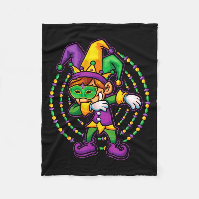 Manta Polar Mardi Gras Dabbing Boys Kids Gift Funny New Orlean (Anverso)