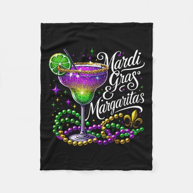 Manta Polar Mardi Gras divertida tomando Mardi Gras Y Margarit (Anverso)