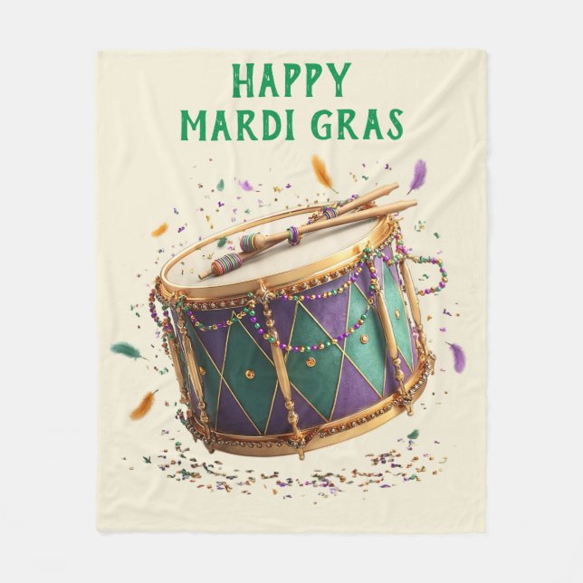 Manta Polar Mardi Gras Festive Drum (Anverso)