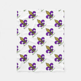 Manta Polar Mardi Gras Fleur De Lis