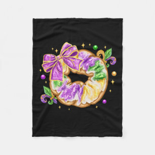 Manta Polar Mardi Gras King Cake New Orleans Fleur De Lis Coqu