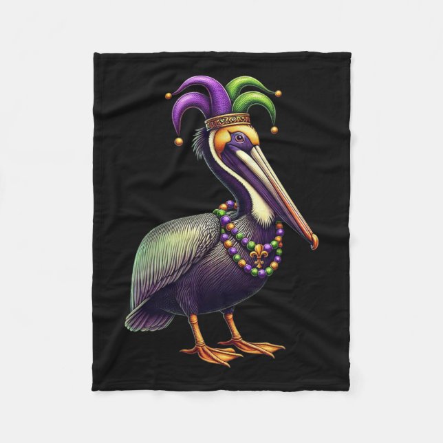 Manta Polar Mardi Gras Pelican Louisiana Desfile Animal Lover  (Anverso)