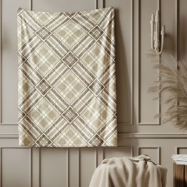 Manta Polar Marfil marrón contemporáneo Cama Patrones sutiles