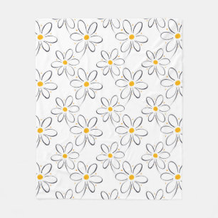 Manta Polar 'Margarita blanca Pattern
