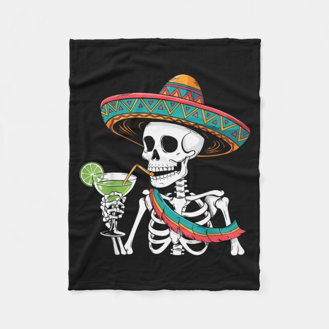 Manta Polar Margarita esqueleto cinco de mayo  (Anverso)