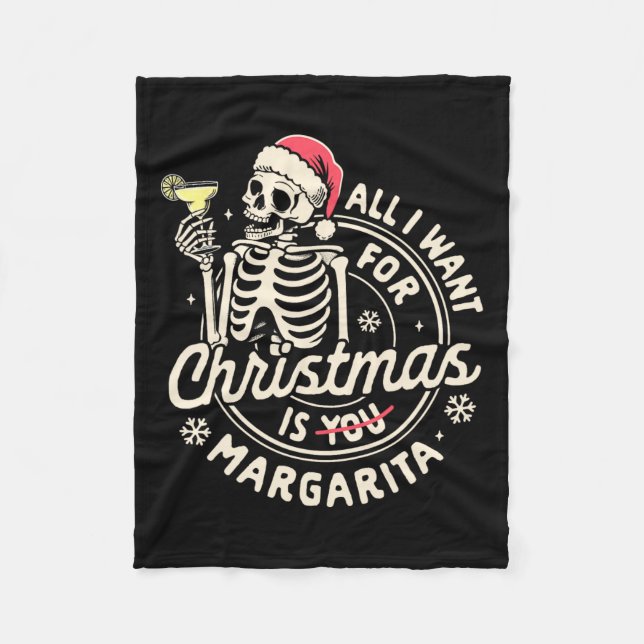 Manta Polar Margarita Tail Xmas Vibes que quiero Navidades es  (Anverso)