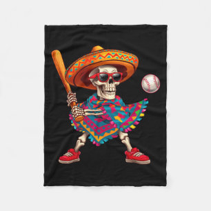 Manta Polar Mariachi esqueleto béisbol cinco de mayo mexicano