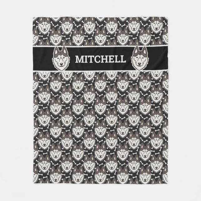 Manta Polar Marihuana siberiana Husky Mascota de Perros del Ár (Anverso)