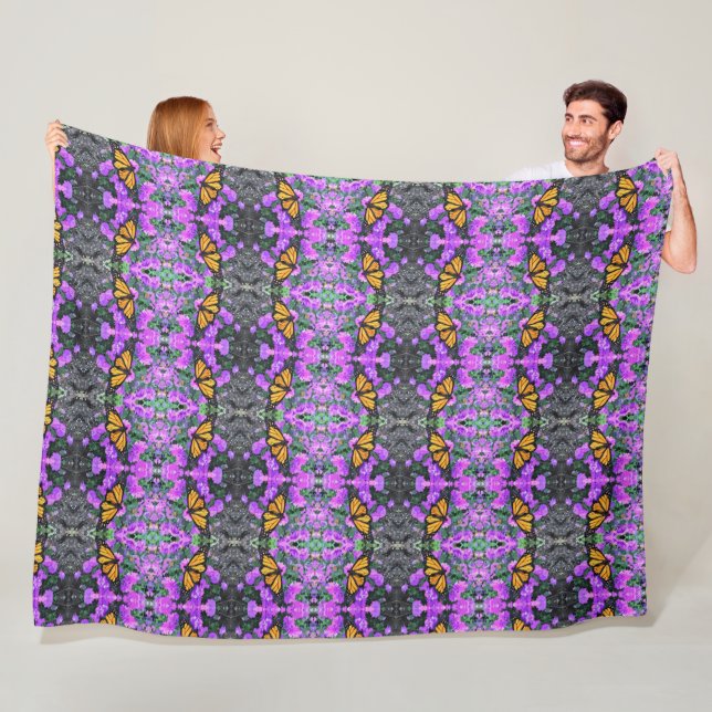 Manta Polar Mariposa/Asters Monarch Monarca de Fleece Grande (In situ)