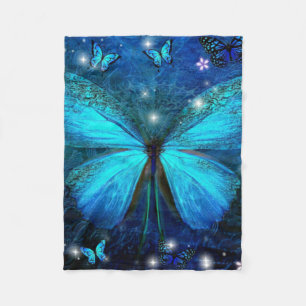 Manta Polar Mariposa azul elegante
