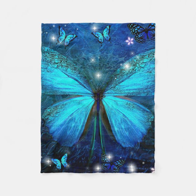 Manta Polar Mariposa azul elegante (Anverso)