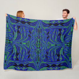 Manta Polar Mariposa azul en verde