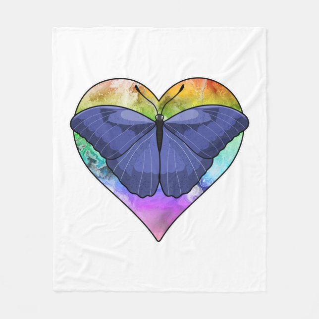 Manta Polar Mariposa con corazón (Anverso)