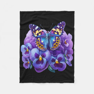 Manta Polar Mariposa Con Flores Purpura Pansy Demencia Heime