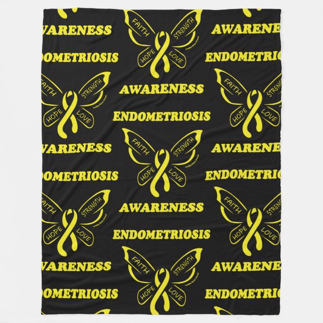 Manta Polar Mariposa/Conciencia...Endometriosis Fleece Blanket (Anverso)