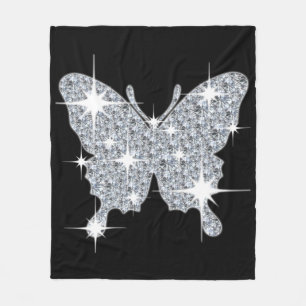 Manta Polar Mariposa de diamante mediano negro Funda
