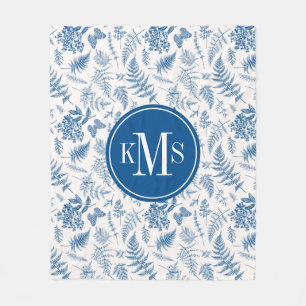 Manta Polar Mariposa de los Jardínes Azules y patrón de jardín