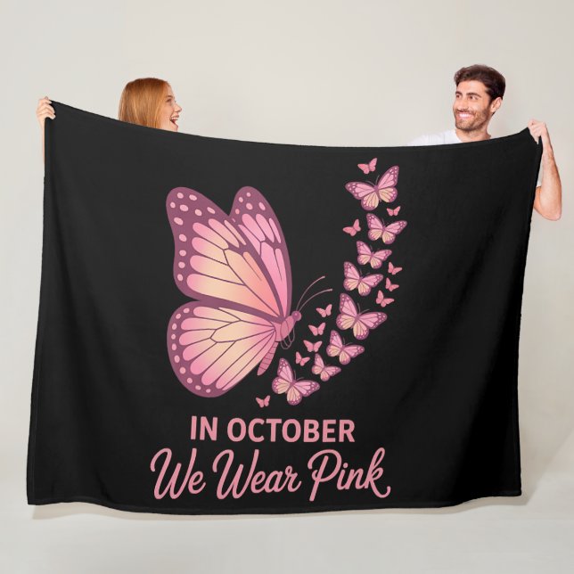 Manta Polar mariposa de pecho rosa de octubre (In situ)