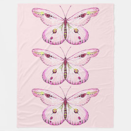 Manta Polar Mariposa de pintura acuarela 2