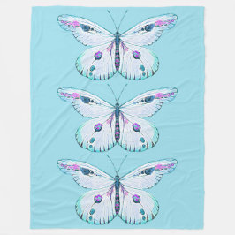 Manta Polar Mariposa de pintura acuarela 3