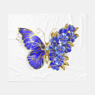 Manta Polar Mariposa Flor Zafiro