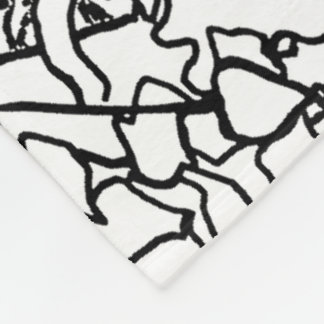 Manta Polar Mariposa floral en blanco y negro - personalizar